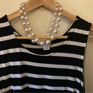 Old Navy Black and White Striped Sleeveless Dress